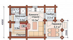 Баня 7,5 на 4,5 "Кавалерка" фото #0