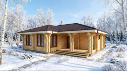 Дом-баня из бревна 104.42 фото #3