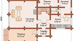 Дом-баня 11,9 на 9,1 "Липецк" фото #0