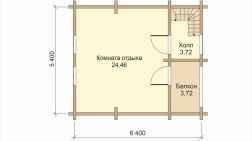 Баня из бревна кедра 58.75 фото #1