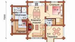 Баня из бруса лиственницы 58.22 фото #0