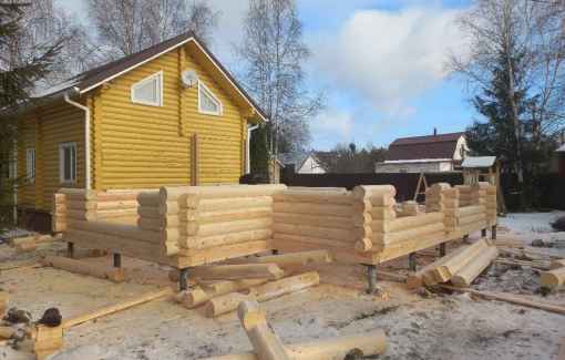 Завершенный объект - Пристройка к дому бревно 220мм Талдомский р-н СНТ «Агросад» 