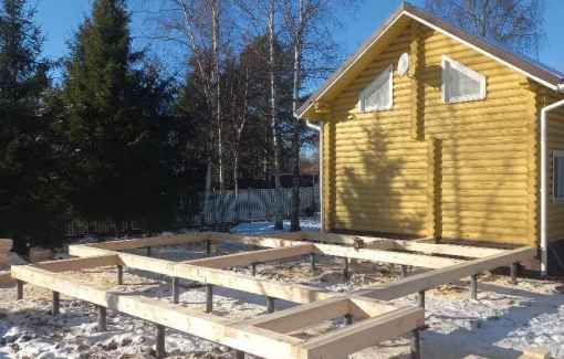 Завершенный объект - Пристройка к дому бревно 220мм Талдомский р-н СНТ «Агросад» 