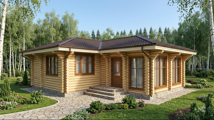 Баня из бревна кедра 64.87