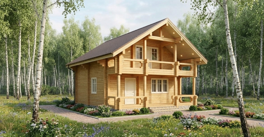 Дом из бруса камерной сушки 130.92
