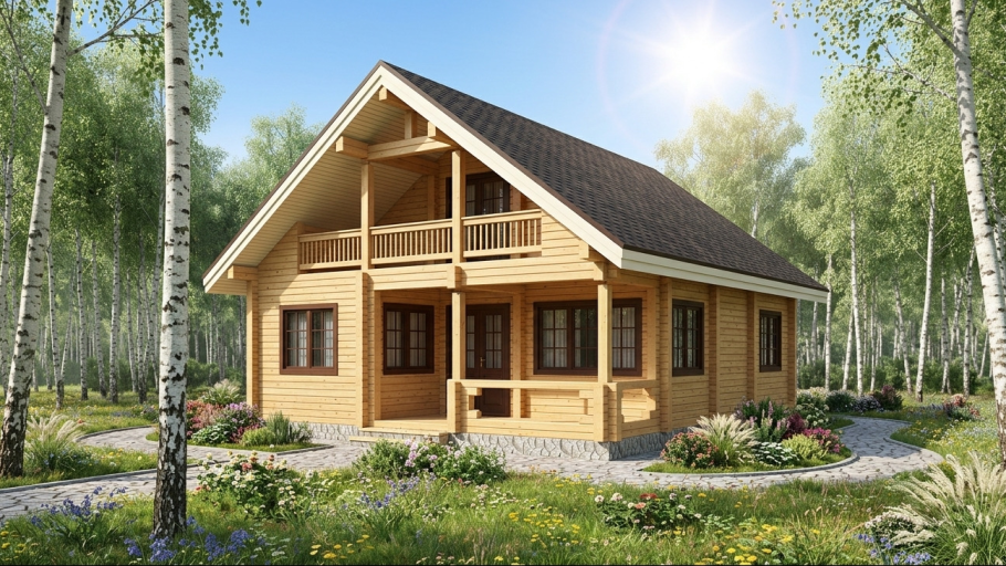 Дом из бруса лиственницы 174.14