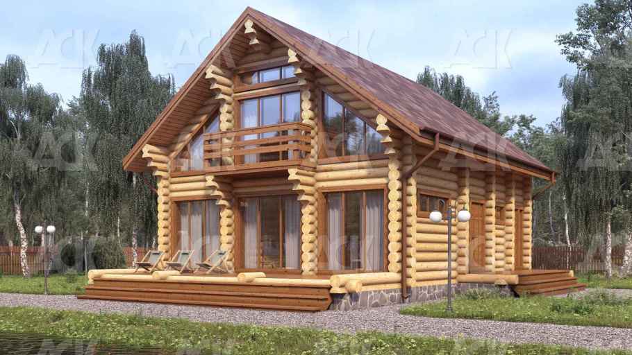 Дом из бревна 164.85 фото #0