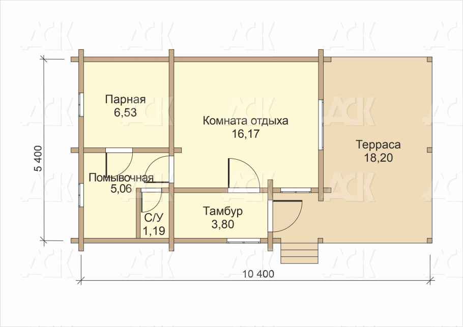 Баня из бревна 49.62 фото #0