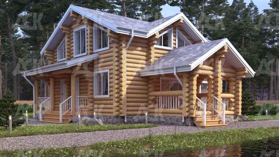 Дом-баня из бревна 150.65