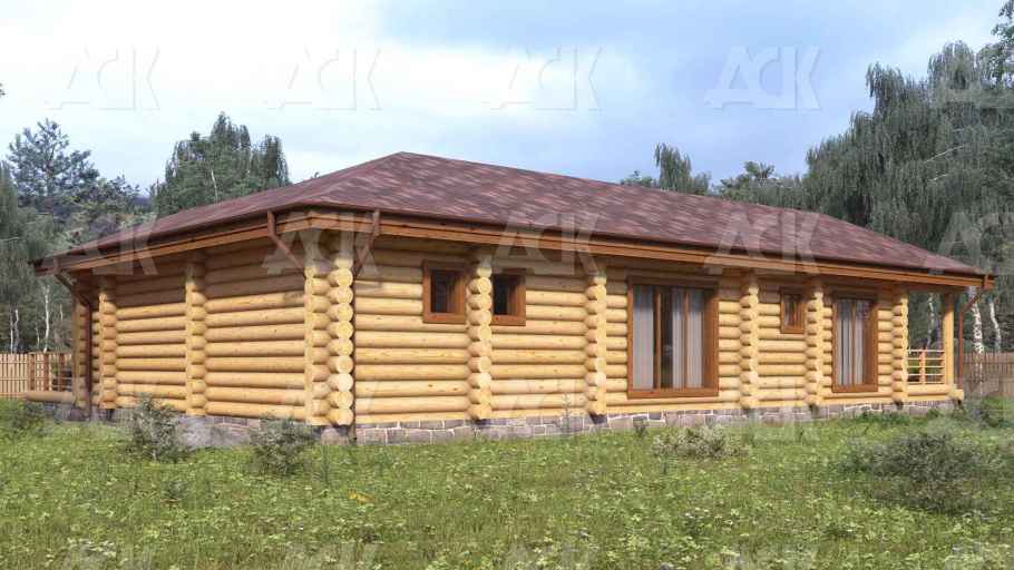 Дом-баня из бревна 169.48 фото #2