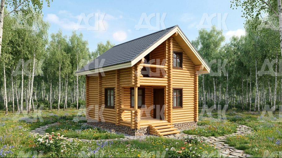 Баня из бревна 58.75