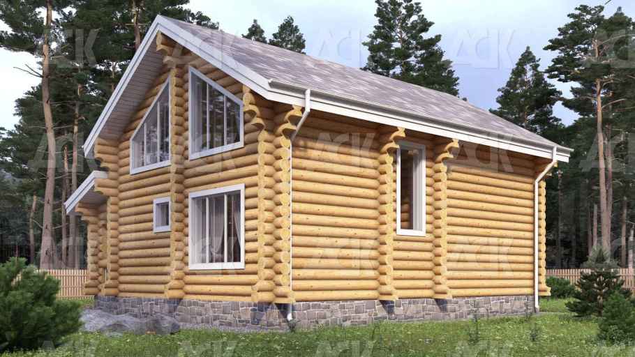 Дом из бревна 157.52 фото #1