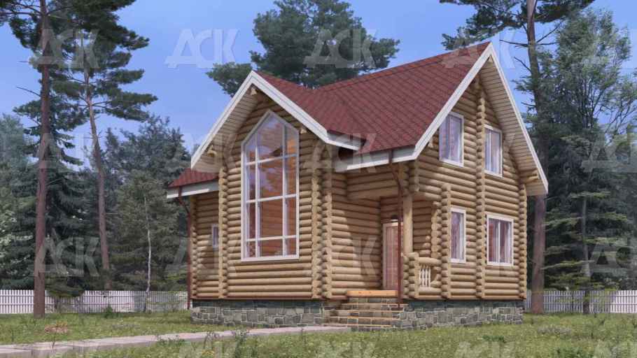 Дом-баня из бревна 121.59