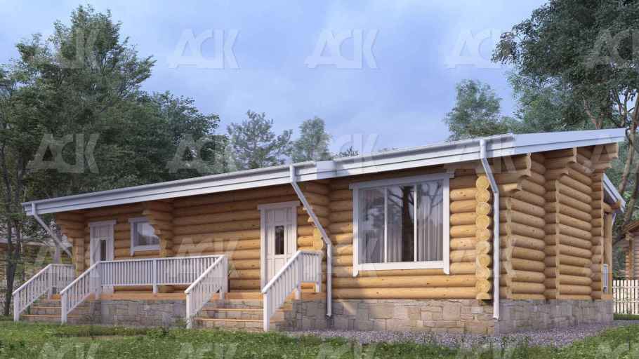Дом из бревна 124.42 фото #3