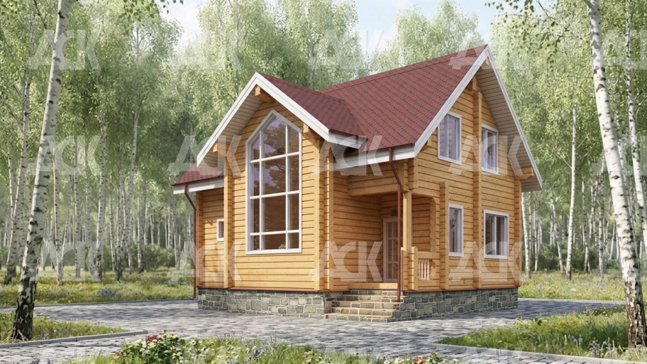Дом-баня из бруса 121.59