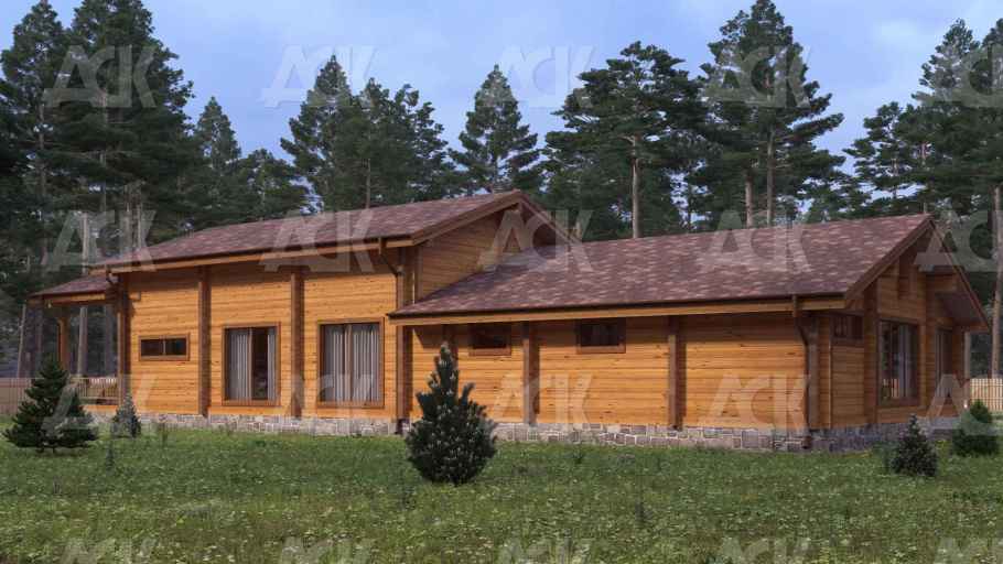 Дом-баня из бруса 321.01 фото #2