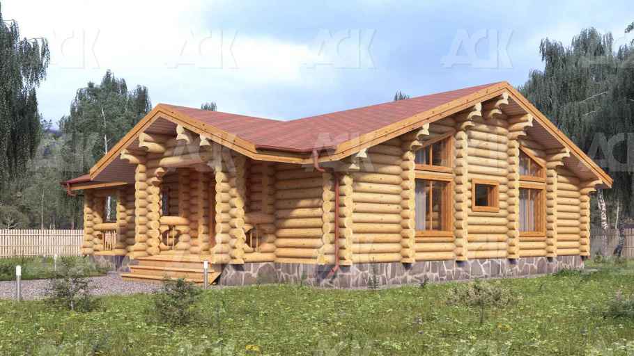 Дом из бревна 155.68 фото #1