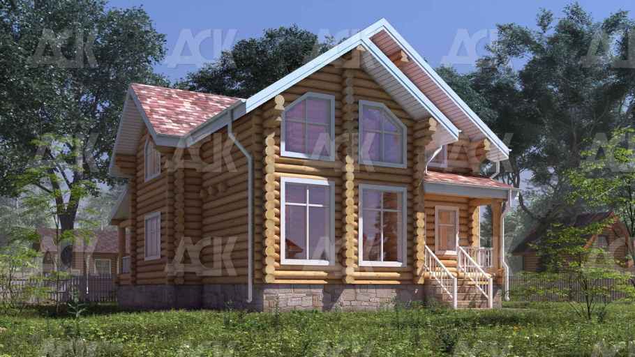 Дом из бревна 168.68 фото #3