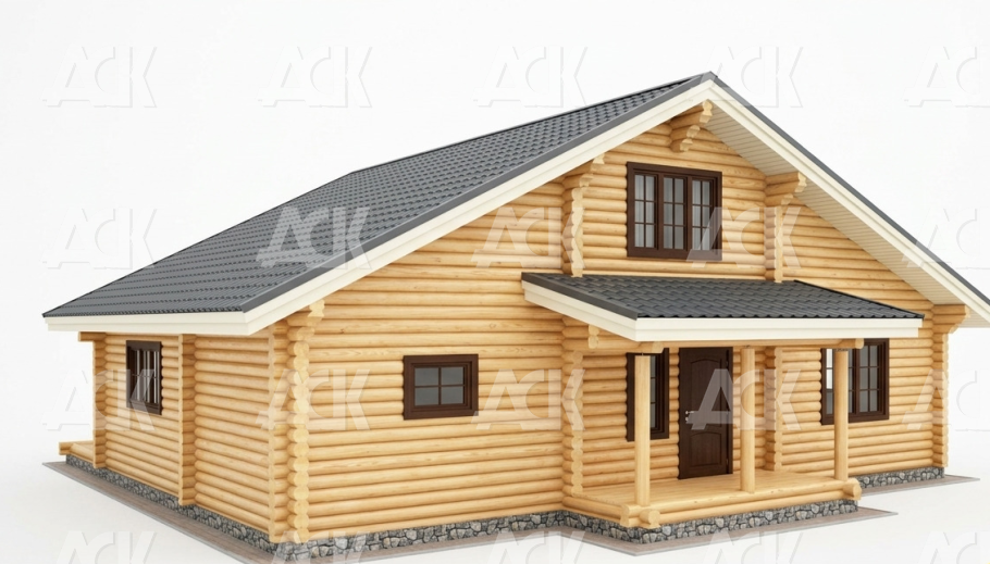 Дом-баня из бревна 148.14 фото #3