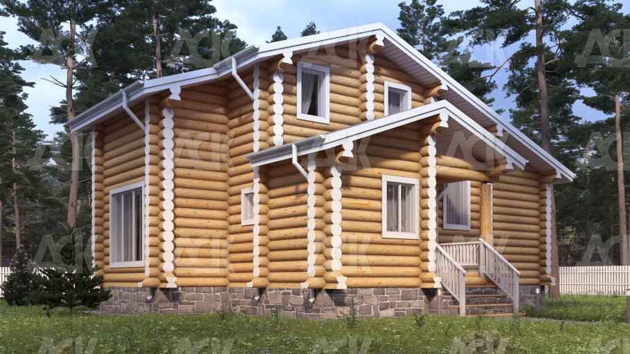 Дом из бревна 154.17 фото #1