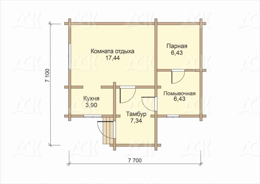 Баня из бревна кедра 41.32 фото #0