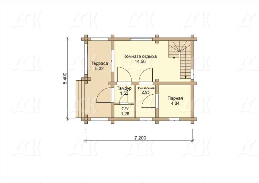 Баня из бруса 79.2 фото #0