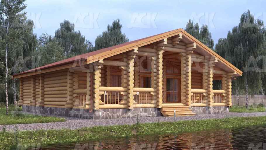 Дом из бревна 155.68 фото #0