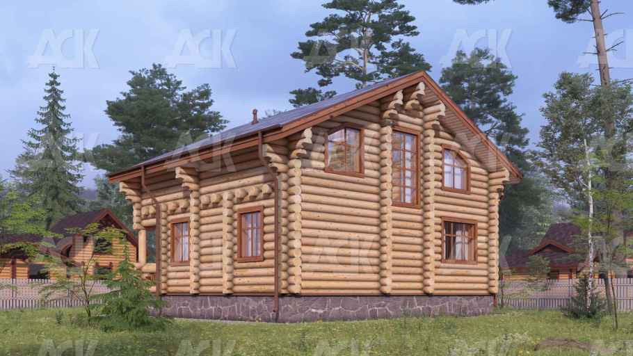 Дом из бревна 155.54 фото #4