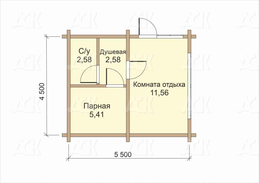 Баня 4 на 5 "Комфорт" фото #0