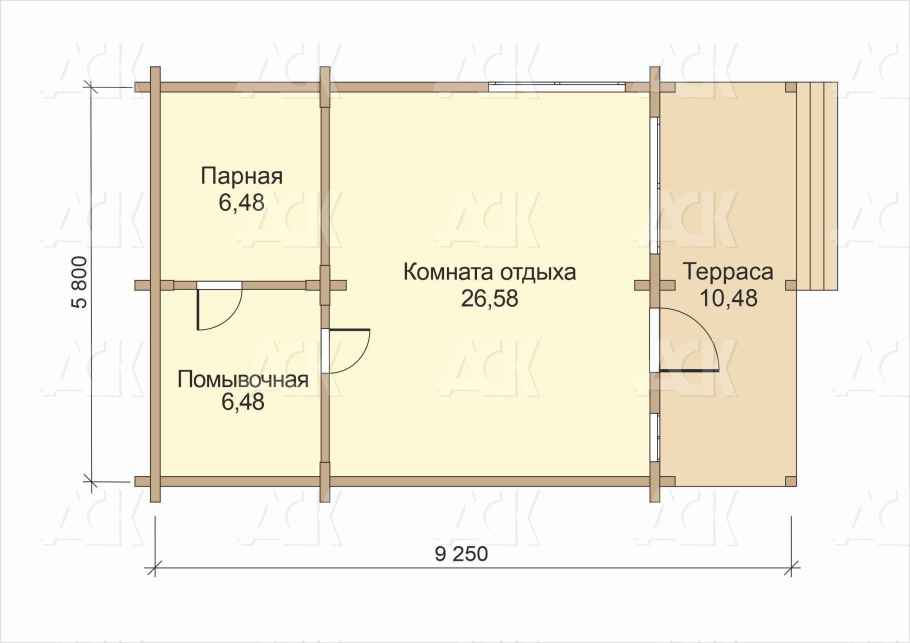 Баня 6,4 на 9,35 "Кураж" фото #0