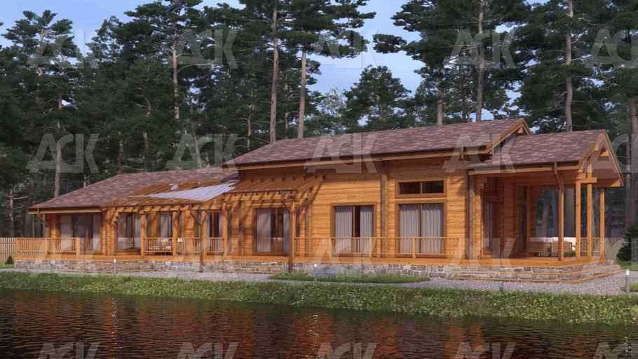 Дом-баня из бруса 321.01 фото #3