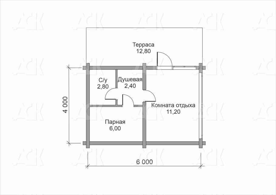 Баня 6 на 4 "Комфорт" фото #0