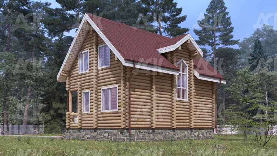 Дом-баня из бревна 121.59 фото #4