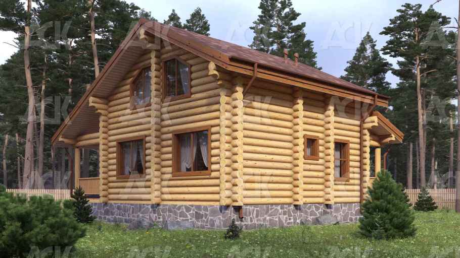 Дом из бревна 119.92 фото #3