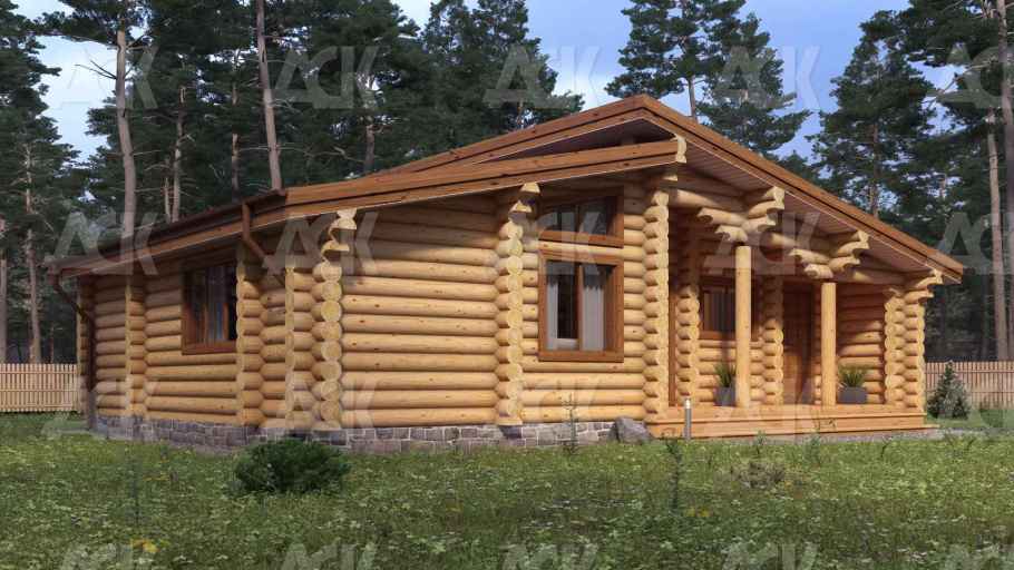 Дом из бревна 132.94 фото #2