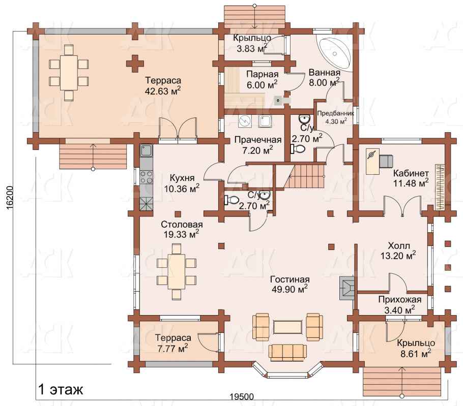 Дом 19,5 на 16,2 "Монблан" фото #0
