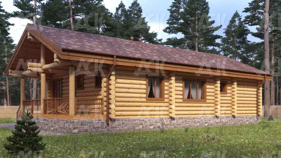 Дом-баня из бревна 127.82 фото #3