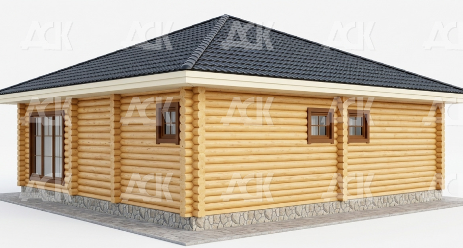 Дом-баня из бревна 82.52 фото #2
