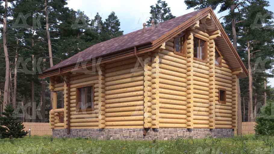 Дом-баня из бревна 137.88 фото #3