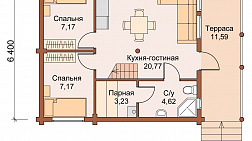 план первого этажа двухэтажного дома 54 метра